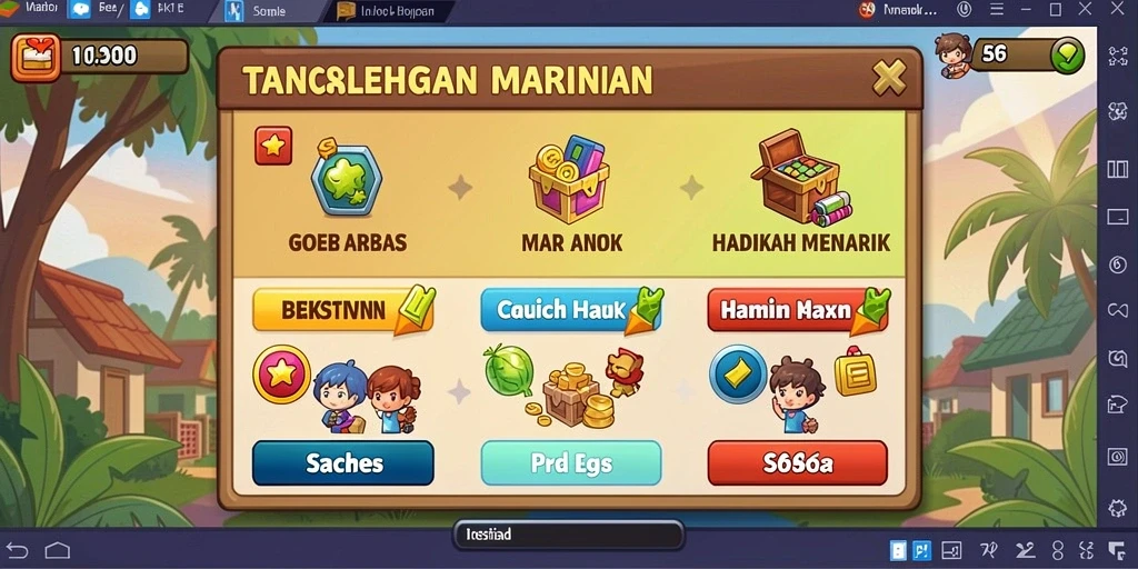Screenshot yang menunjukkan berbagai tantangan menarik dalam game.
